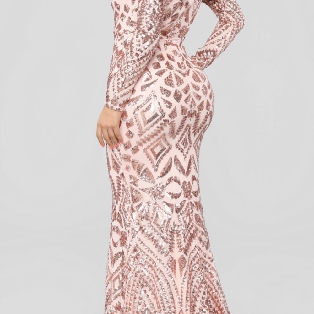 Fashion Nova Pink Sequin Prom Dress - Picture 4 of 8